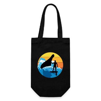 Wing Foiling Hydrofoil Surfen Surf Wassersport - Geschenkbeutel für Flaschen - Schwarz - Vorne