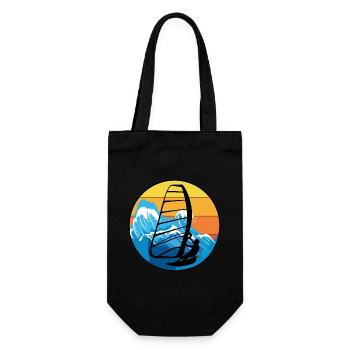 Windsurfen Windsurfen Windsurfer Surfen Wassersport - Geschenkbeutel für Flaschen - Schwarz - Vorne
