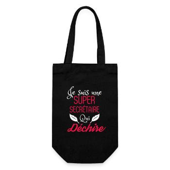 Super secrétaire qui déchire - Sac à bouteille - noir - Devant