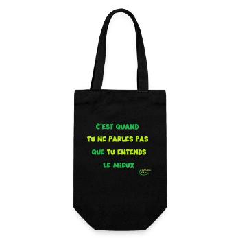 65 - Se taire et écouter - Sac à bouteille - noir - Devant