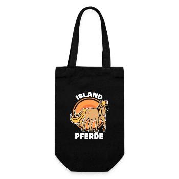 Islandpferde Spruch Pferdefan Pferde Pferdeliebe - Geschenkbeutel für Flaschen - Schwarz - Vorne