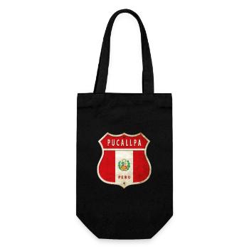 Pucallpa Peru Wappen Flaggen Design - Geschenkbeutel für Flaschen - Schwarz - Vorne