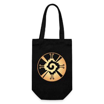 Galactic Butterfly Hunab Ku - aztec symbol - Gift Bag for Bottles - black - Front