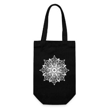 Mandala - Geschenkbeutel für Flaschen - Schwarz - Vorne