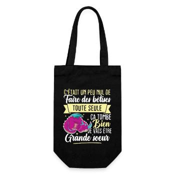Je vais être grande soeur - Sac à bouteille - noir - Devant