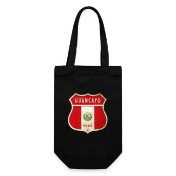 Huancayo Peru Wappen Flaggen Design - Geschenkbeutel für Flaschen - Schwarz - Vorne