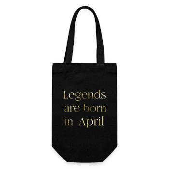 Legenda are born in april - Geschenkbeutel für Flaschen - Schwarz - Vorne