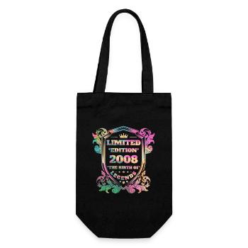 2008 Anniversaire vintage vintage couleurs arc-en-ciel vintage - Sac à bouteille - noir - Devant