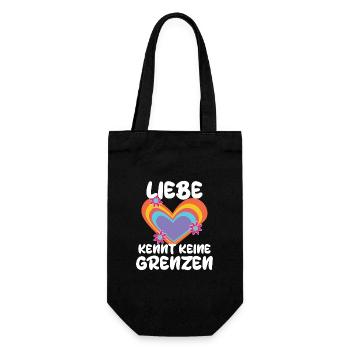 Lgbt Herz Liebe Gleichberechtigung Statement - Geschenkbeutel für Flaschen - Schwarz - Vorne
