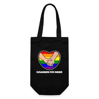 Sexuality Rainbow Lgbt Statement Heart Love - Gift Bag for Bottles - black - Front