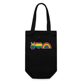 Menschenrechte Regenbogen Schwul Lgbt Herz Homo - Geschenkbeutel für Flaschen - Schwarz - Vorne