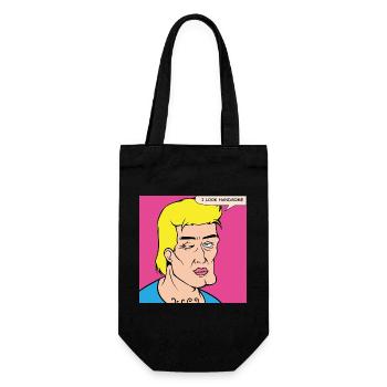 Pop-Art Selbstlob im Comicstil - Geschenkbeutel für Flaschen - Schwarz - Vorne