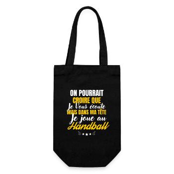 Dans ma Tête je joue au handball - Sac à bouteille - noir - Devant