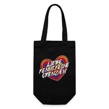 Lgbt Liebe Statement Beziehung Herz Regenbogen - Geschenkbeutel für Flaschen - Schwarz - Vorne