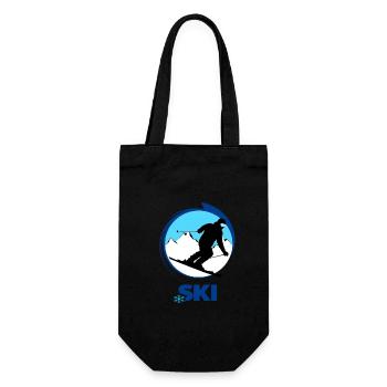 Ski - Geschenkbeutel für Flaschen - Schwarz - Vorne