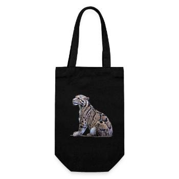 Clouded leopard - Gift Bag for Bottles - black - Front