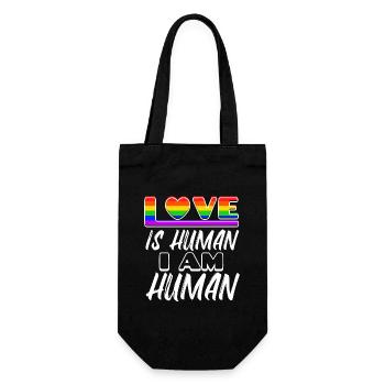 Menschenrechte Lgbt Liebe Herz Statement Homo - Geschenkbeutel für Flaschen - Schwarz - Vorne