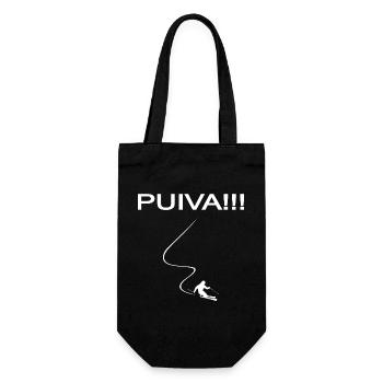 Puiva, Pulverschnee, Skitour, skifahren, Powder - Geschenkbeutel für Flaschen - Schwarz - Vorne