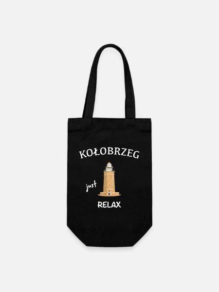 Kolberg, polnische Ostsee, Just relax - Geschenkbeutel für Flaschen - Schwarz