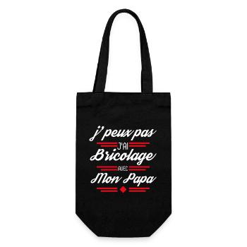 J Peux Pas J Ai Bricolage avec Mon Papa rouge - Sac à bouteille - noir - Devant