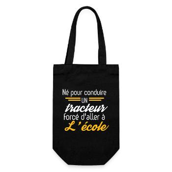 Né Pour Conduire Un Tracteur Forcer Aller école - Sac à bouteille - noir - Devant