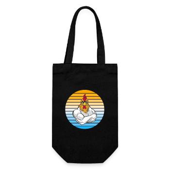 Chicken with cool sunglasses - Gift Bag for Bottles - black - Front