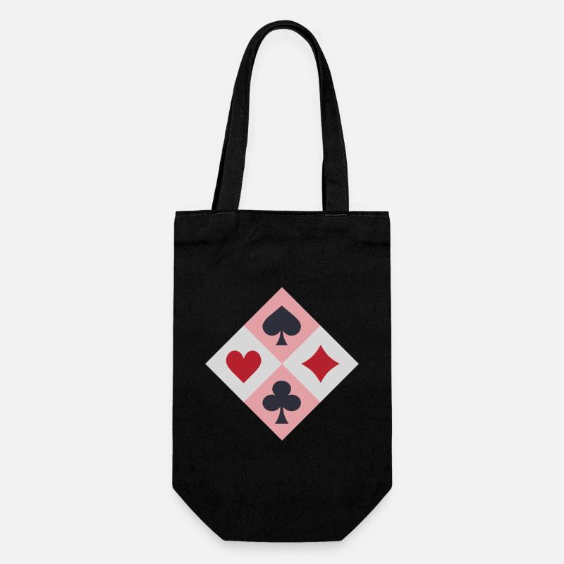 Vintage-Spielkartenfarben - Geschenkbeutel für Flaschen - Schwarz