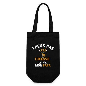 j peux pas j ai chasse avec mon papa - Sac à bouteille - noir - Devant