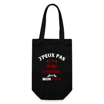 j peux pas j ai chasse avec mon papa - Sac à bouteille - noir - Devant