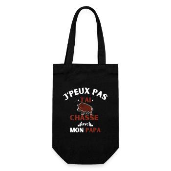 j peux pas j ai chasse avec mon papa - Sac à bouteille - noir - Devant