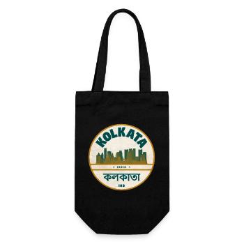 Kolkata Skyline Abzeichen - Geschenkbeutel für Flaschen - Schwarz - Vorne
