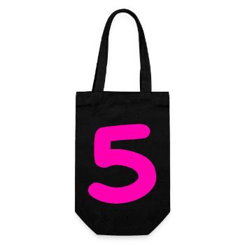 5 years birthday pink - Gift Bag for Bottles - black - Front