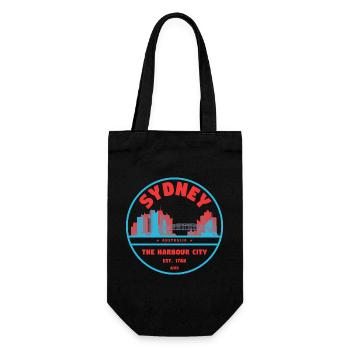 Sydney Hafenstadt Skyline Badge - Geschenkbeutel für Flaschen - Schwarz - Vorne