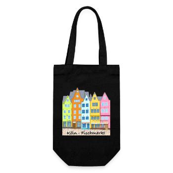 Cologne, Fish Market, Stapelhäuschen, Germany - Gift Bag for Bottles - black - Front