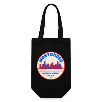 Montevideo Uruguay Skyline Emblem Design - Gift Bag for Bottles - black - Front