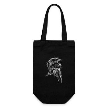 Spartan helmet sketch white - Gift Bag for Bottles - black - Front