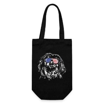 Pekingese Amerika Fahne Sonnebrille Hunde Wilsigns - Geschenkbeutel für Flaschen - Schwarz - Vorne