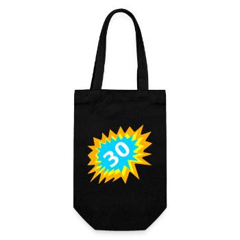 feiern, 30 bunt - Geschenkbeutel für Flaschen - Schwarz - Vorne