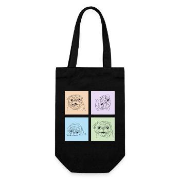 Pastell Mops Squad - The Cute and the Cuddly - Geschenkbeutel für Flaschen - Schwarz - Vorne