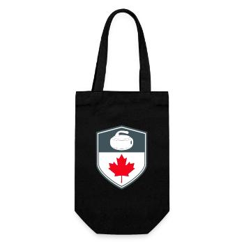 Canadian Curling Team Winter Ice Sport Canada Flag - Gift Bag for Bottles - black - Front