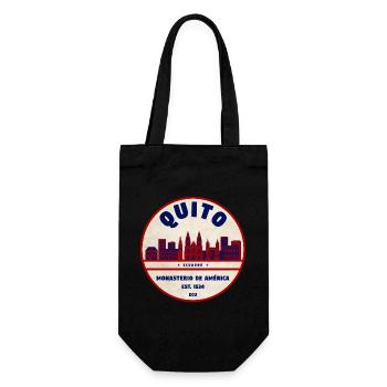 Quito Monasterio Retro Emblem 1534 - Geschenkbeutel für Flaschen - Schwarz - Vorne