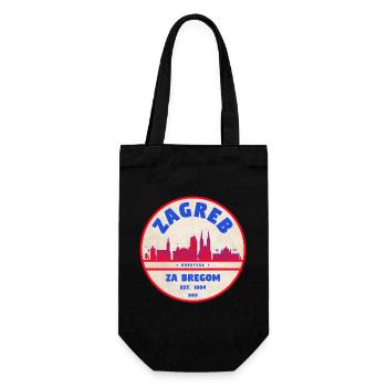 Zagreb Rundlogo Skyline Retro - Geschenkbeutel für Flaschen - Schwarz - Vorne
