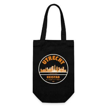 Utrecht Keistad Skyline Roundel - Geschenkbeutel für Flaschen - Schwarz - Vorne