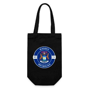 Warren Michigan Flagge USA Reise Souvenir Abzeichen - Geschenkbeutel für Flaschen - Schwarz - Vorne