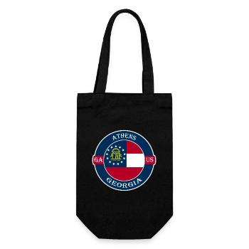 Athens Georgia Flag USA Travel Souvenir Badge - Gift Bag for Bottles - black - Front