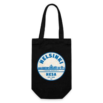 Helsinki Skyline Emblem 1550 - Geschenkbeutel für Flaschen - Schwarz - Vorne