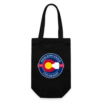 Highlands Ranch Colorado Flagge USA Souvenir Logo - Geschenkbeutel für Flaschen - Schwarz - Vorne