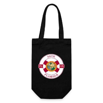 Davie Florida Flag USA Travel Souvenir Badge - Gift Bag for Bottles - black - Front