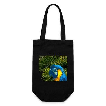tolle papageien tees, Palmenblätter gelbbrust Ara - Geschenkbeutel für Flaschen - Schwarz - Vorne