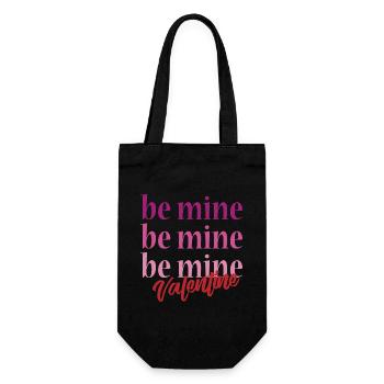 T-Shirt Be Mine Valentinstag Liebe - Geschenkbeutel für Flaschen - Schwarz - Vorne